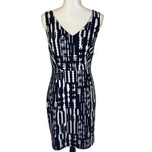 NWT Trina Turk Black White Flattering Dress 6 Office Work Career Professional